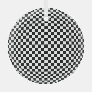 Ornement En Verre Illusion À damiers géométrique : Artiste Vintage.