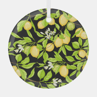 Ornement En Verre Illustration Vintage de la branche de citron