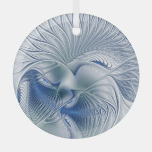 Ornement En Verre Imaginaire dynamique tons bleus Abstraits Art frac