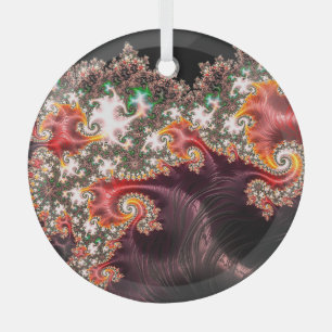 Ornement En Verre Imaginaire Forêt Fractale Canopée Colorée Abstrait