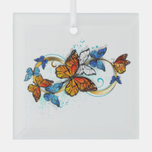 Ornement En Verre Infinité de papillons monarques