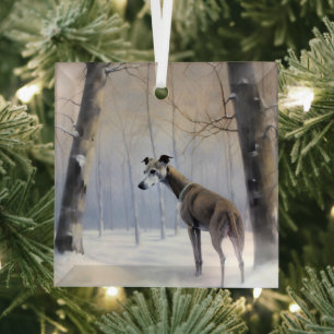 Ornement En Verre Italian Greyhound Qu'il neige Noël