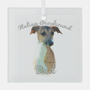 Ornement En Verre Italien Greyhound Papa 2