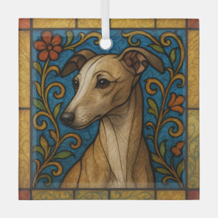 Ornement En Verre Italien Greyhound "Verre Tiré"