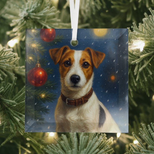 Ornement En Verre Jack Russell Terrier  (Insitu)