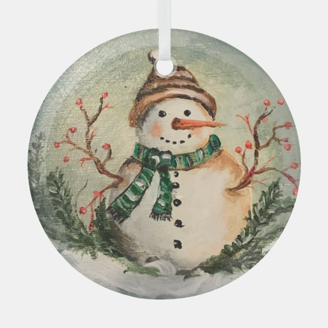 Ornement En Verre J'Aime La Neige ! (Recto)
