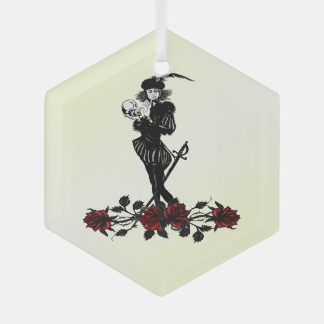 Ornement En Verre Jaune hameau (Recto)