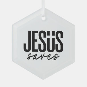 ORNEMENT EN VERRE JÉSUS SAUVE