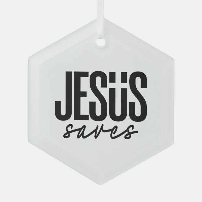 ORNEMENT EN VERRE JÉSUS SAUVE (Recto)