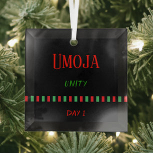 Ornement En Verre Jour 1 Umoja Principe Kwanzaa