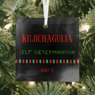 Ornement En Verre Jour 2 Kujichagulia Principe Kwanzaa