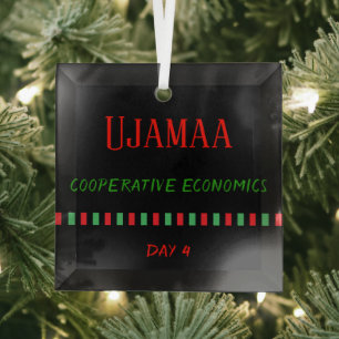 Ornement En Verre Jour 4 Ujamaa Principe Kwanzaa