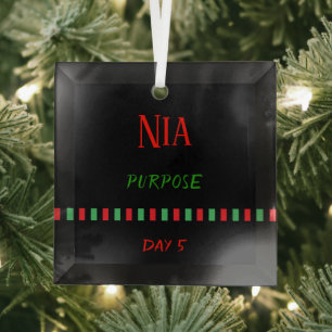 Ornement En Verre Jour 5 Nia Principe Kwanzaa