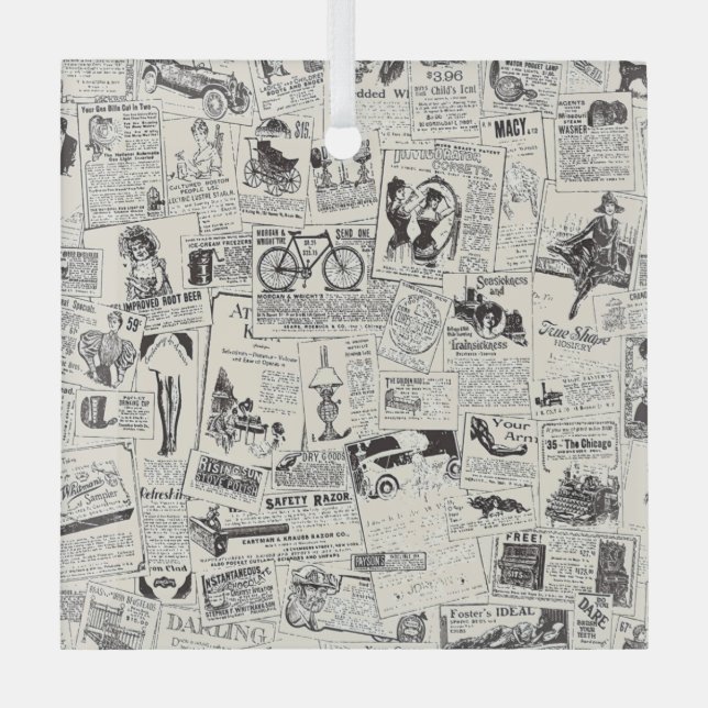 Ornement En Verre Journal vintage (Recto)