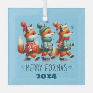 Ornement En Verre Joyeux Foxmas