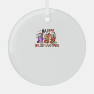 Ornement En Verre Joyeux Hallothanksmas Gnomes Halloween Thanksgivin