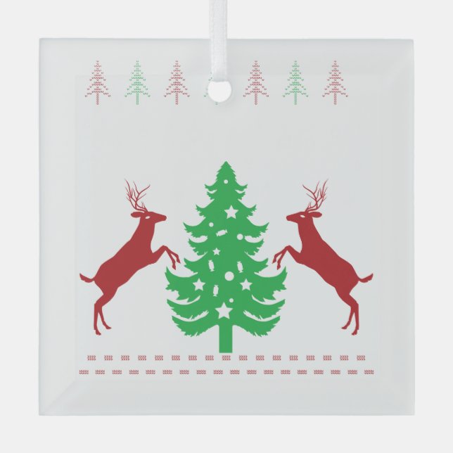 Ornement En Verre Joyeux Noël et une bonne année ! (Recto)