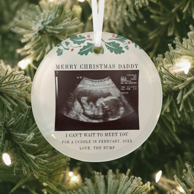 Ornement En Verre Joyeux Noël Futur papa Grossesse Ultrasonic (Insitu)
