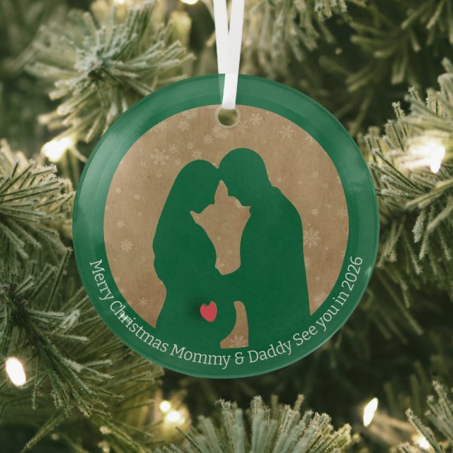 Ornement En Verre Joyeux Noël maman & papa À vous voir en 2026 (Insitu)