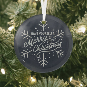 Ornement En Verre Joyeux petit Noël - Flocon de neige