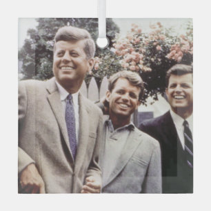 Ornement En Verre Kennedy Brothers, président John, Robert & Ted