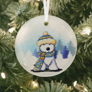 Ornement En Verre KiniArt Winter Westie Terrier