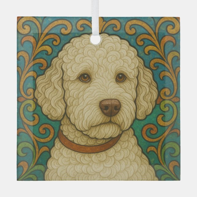 Ornement En Verre Lagotto Romagnolo "Verre Tiré" (Recto)