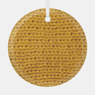 Ornement En Verre Laine tricotée jaune, texture haute résolution.