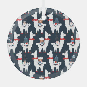 Ornement En Verre Lamas Festive : Le Motif de Noël enchante
