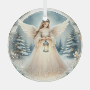 Ornement En Verre L'ange céleste d'hiver Lanterne de l'Espoir