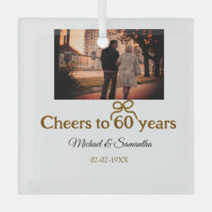 Ornement En Verre L'arc d'or applaudit à 60 ans de mariage