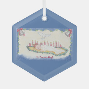 Ornement En Verre Le Nouveau-Né Roi!