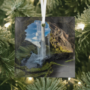 Ornement En Verre Les cascades   Cascade islandaise