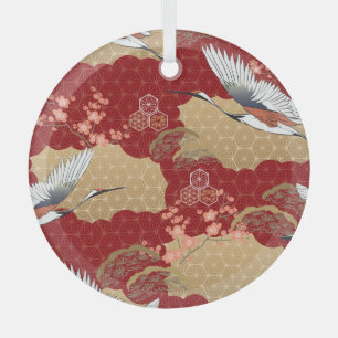 Ornement En Verre Les fleurs japonaises de kimono