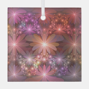 Ornement En Verre Lit De Fleurs Coloré brillant Abstrait Fractage Ar