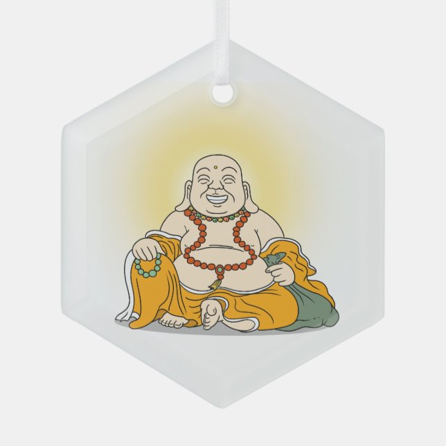 Ornement En Verre L'ornement du Bouddha Maitreya riant (Recto)