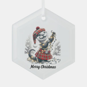 Ornement En Verre Loutre de Noël écossaise Noël