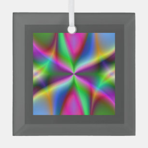 Ornement En Verre Lueur de Fractale Métallique Colorée