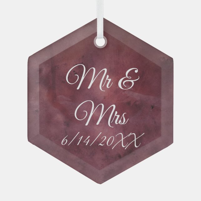 Ornement En Verre M. & Mme Newlysée ou Cadeaux de mariage (Recto)