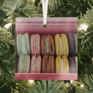 Ornement En Verre Macarons de différentes couleurs