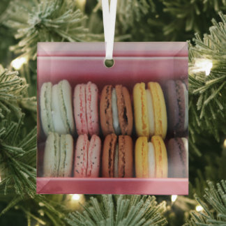 Ornement En Verre Macarons de différentes couleurs