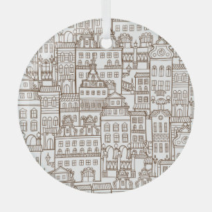 Ornement En Verre Maisons vintages : Architectural Seamless Motif.