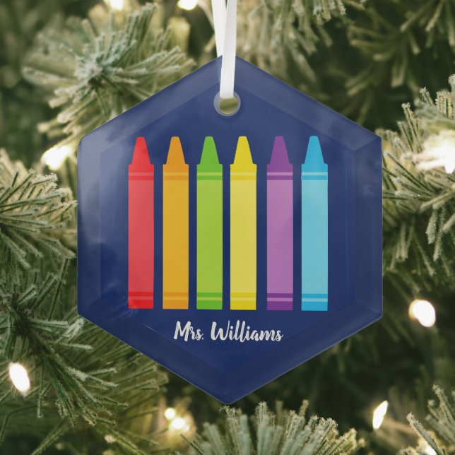 Ornement En Verre Maître d'école Crayon Noël personnalisé (Insitu)