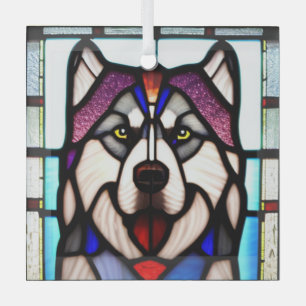 Ornement En Verre Malamute de l'Alaska "Verre tendu"