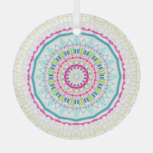 Ornement En Verre mandala coloré