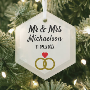 Ornement En Verre Mariage personnalisé