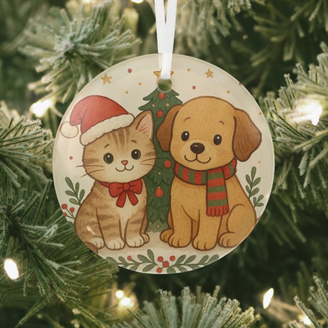 Ornement En Verre Marionnette et chaton Noël Cheval (Insitu)