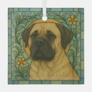 Ornement En Verre Mastiff Chien "Verre Tiré"