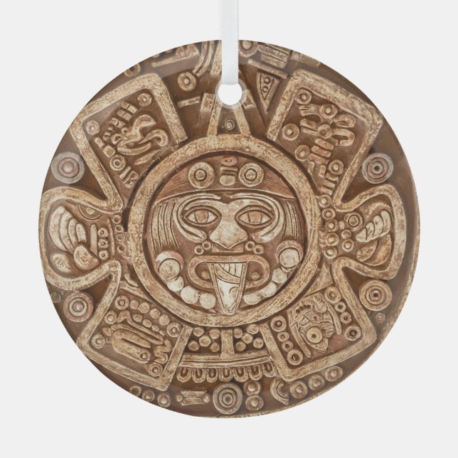 Ornement En Verre Maya Tribal Pagan : Texture ornementale (Recto)