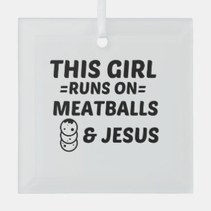 ORNEMENT EN VERRE MEATBALLES ET JÉSUS